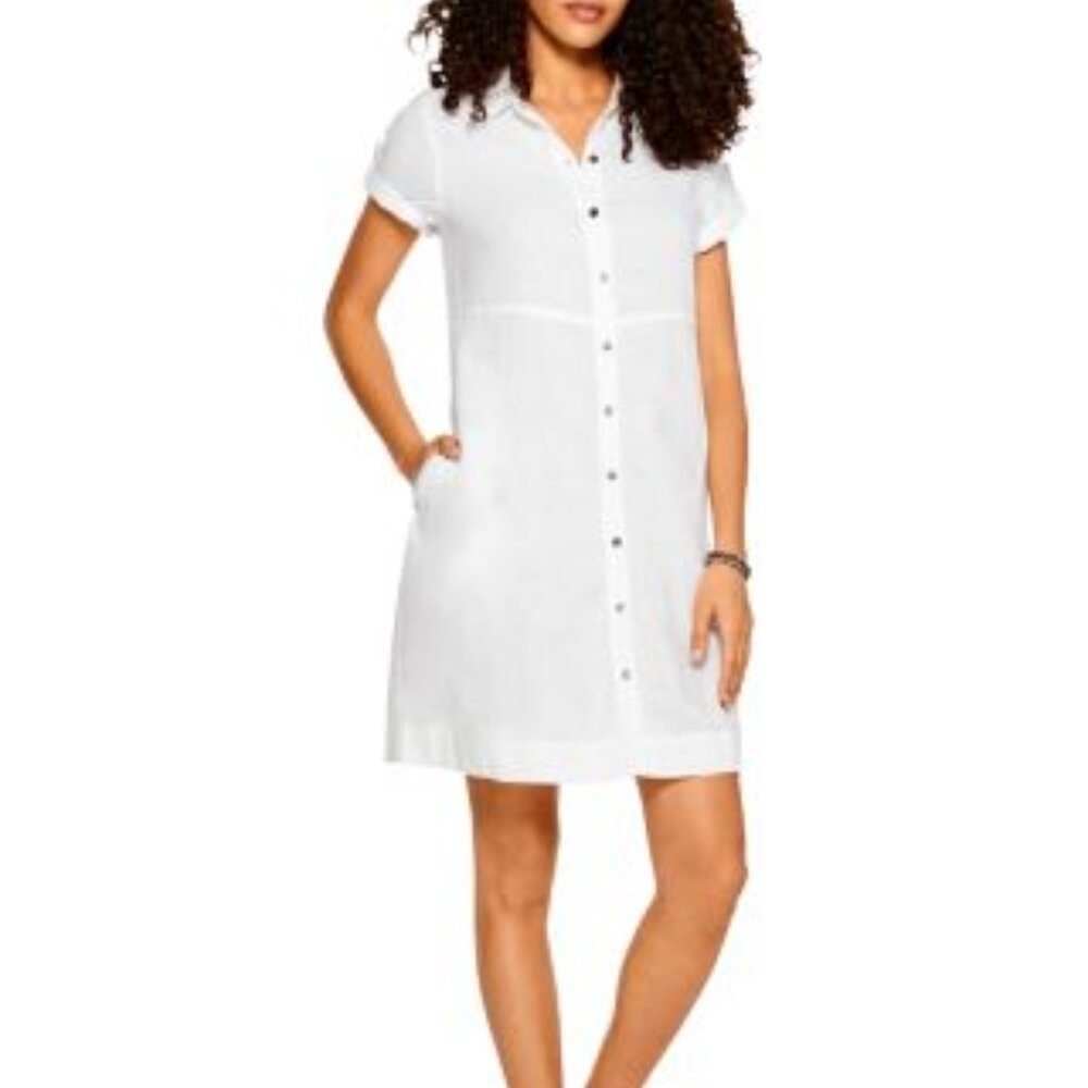 NIC+ZOE Rumba Short Sleeve Shirtdress Paper White Size XL New With Tags